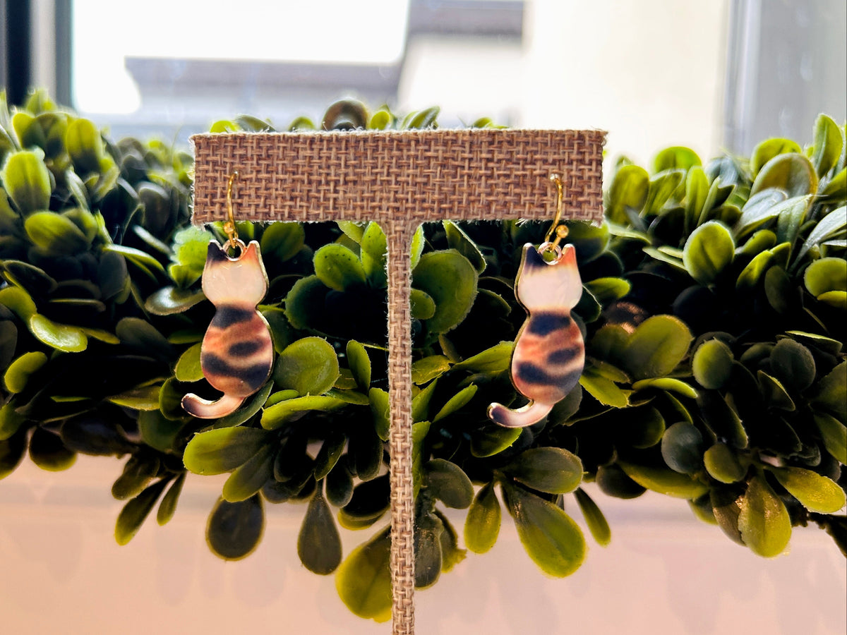 Gold Chic Cat Earrings