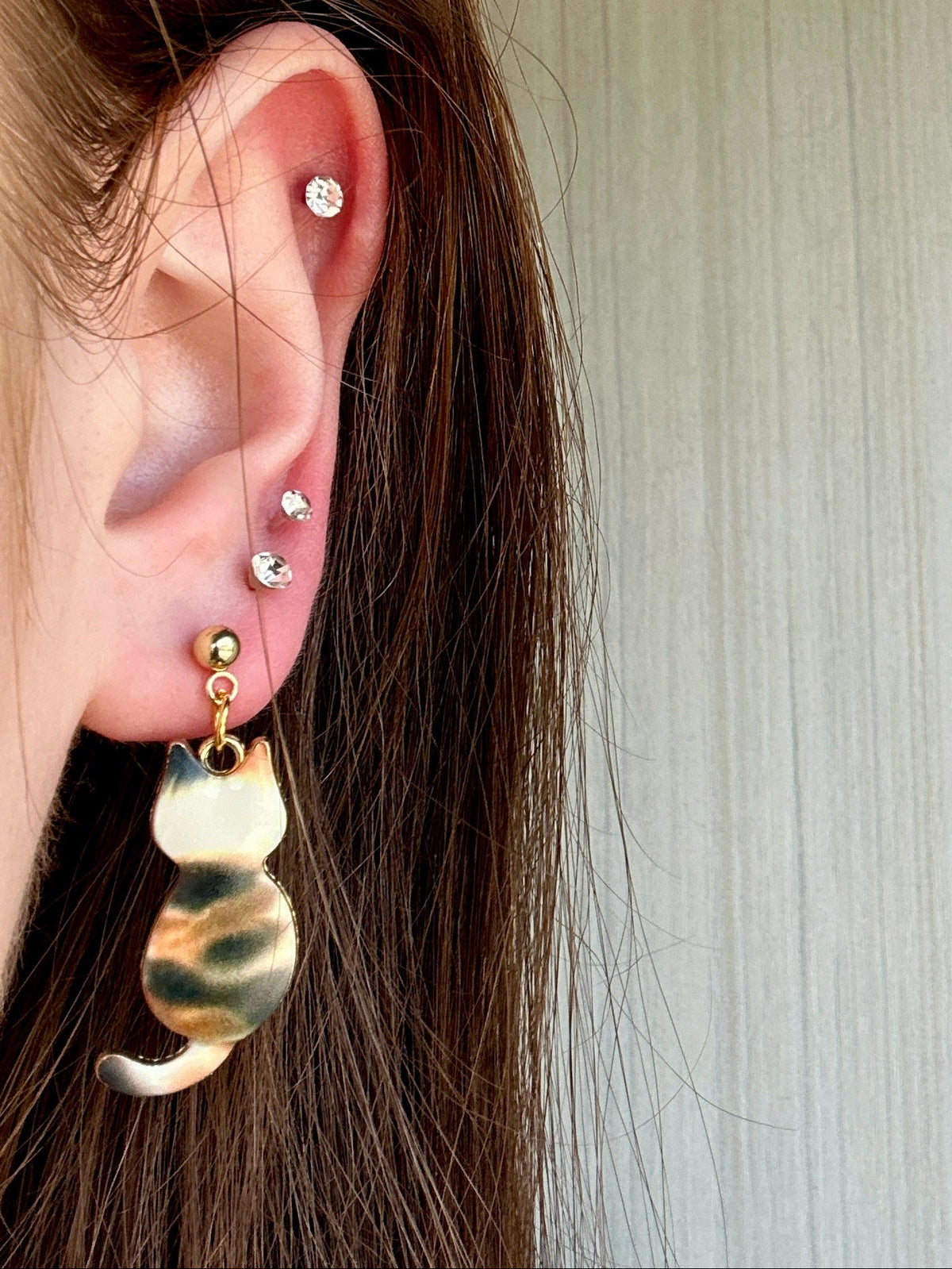 Gold Chic Cat Earrings