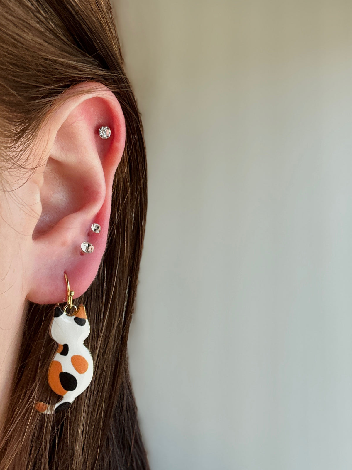 Gold Chic Cat Earrings