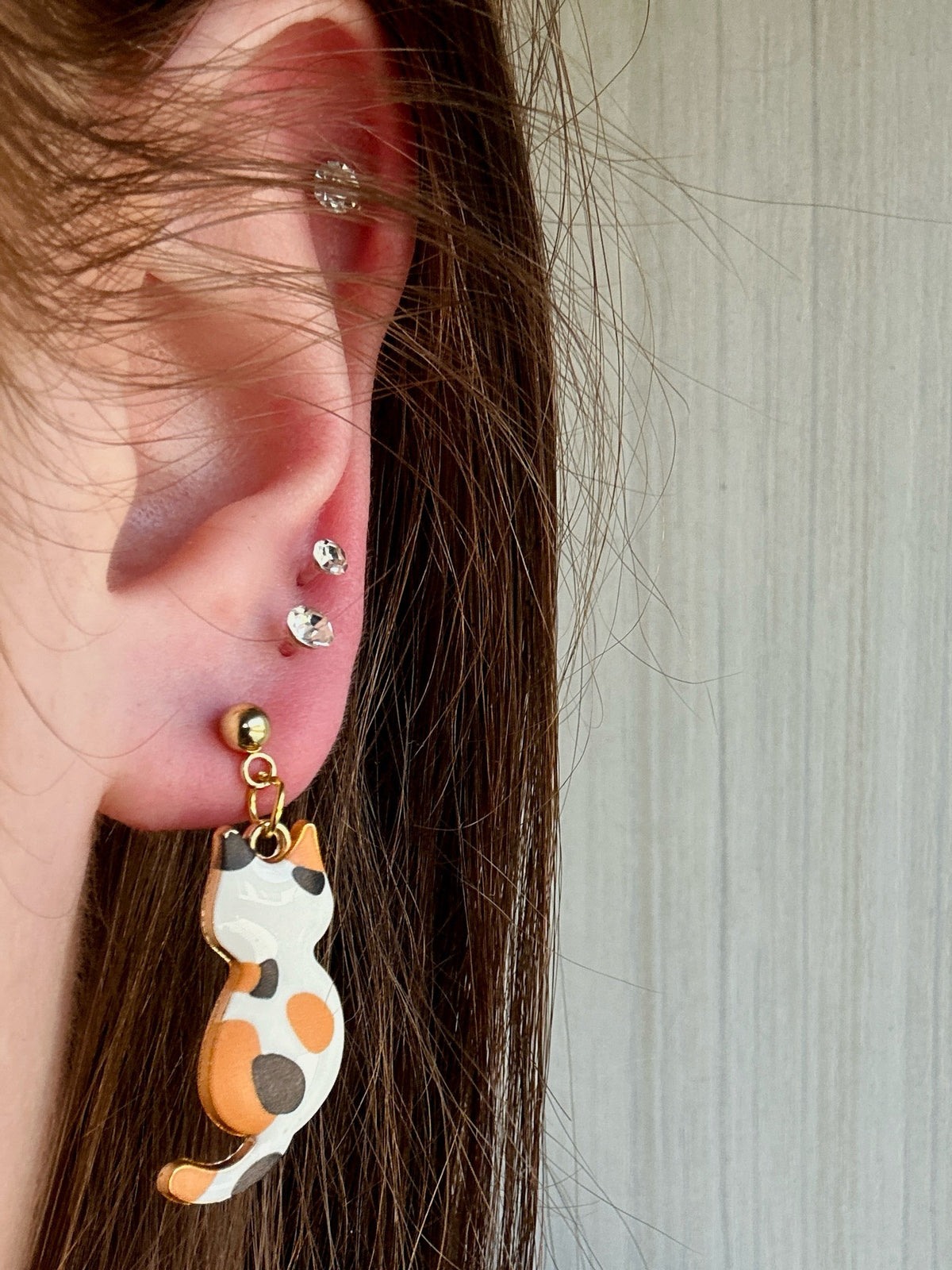 Gold Chic Cat Earrings
