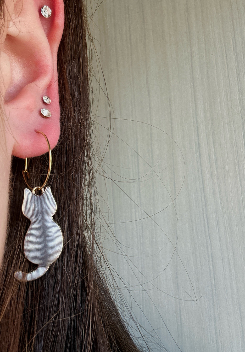 Gold Chic Cat Earrings