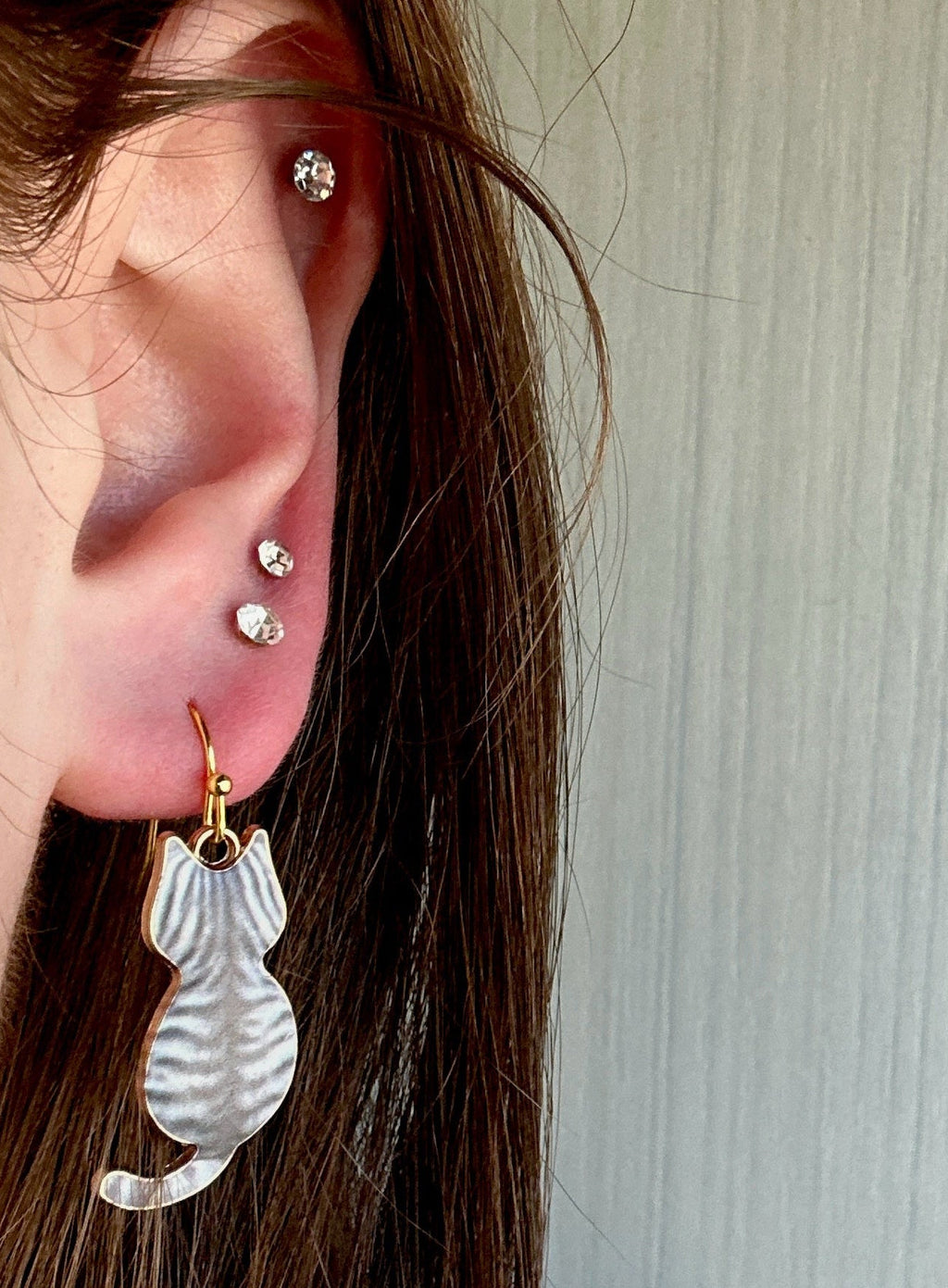 Gold Chic Cat Earrings