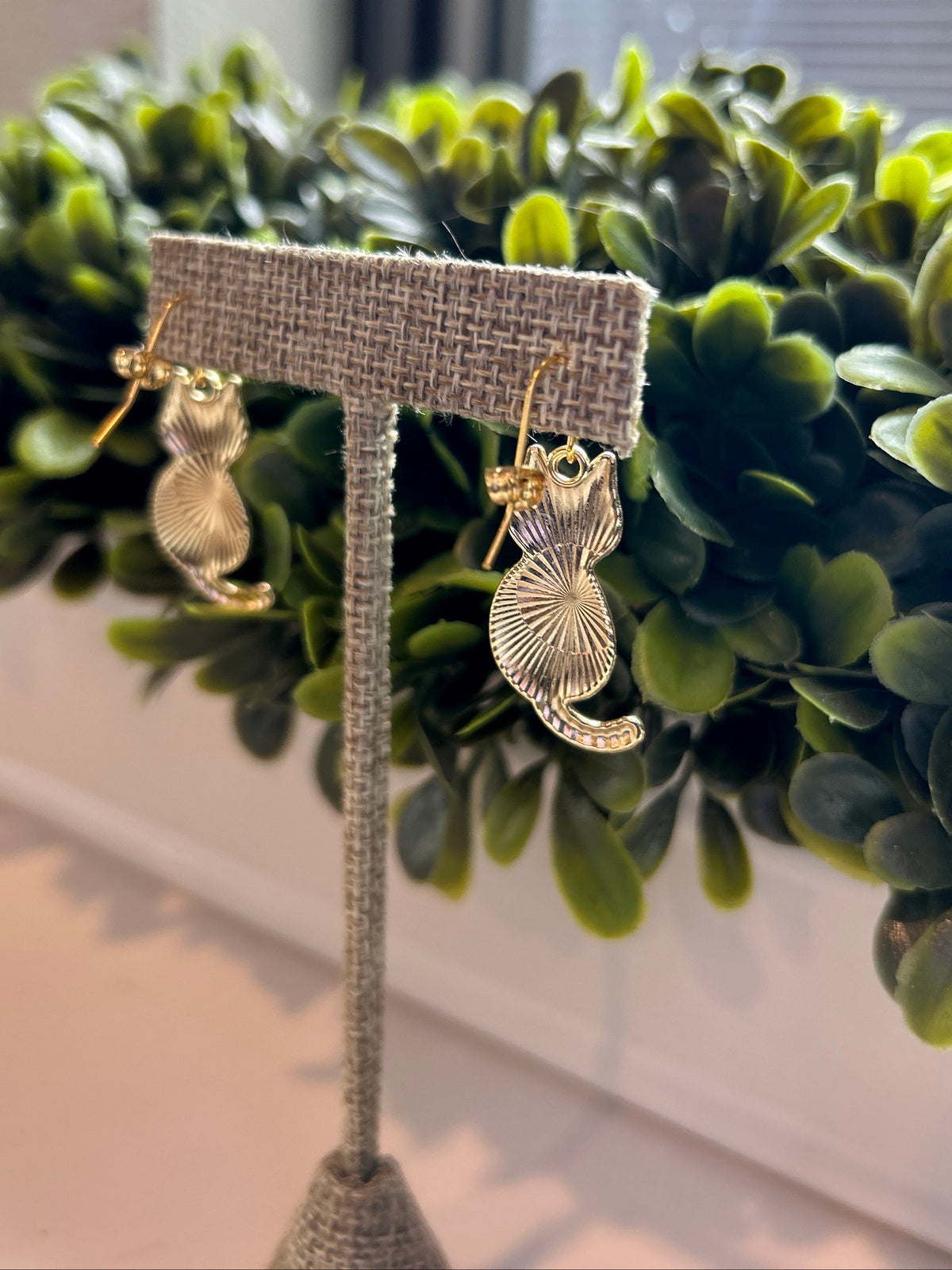 Gold Chic Cat Earrings