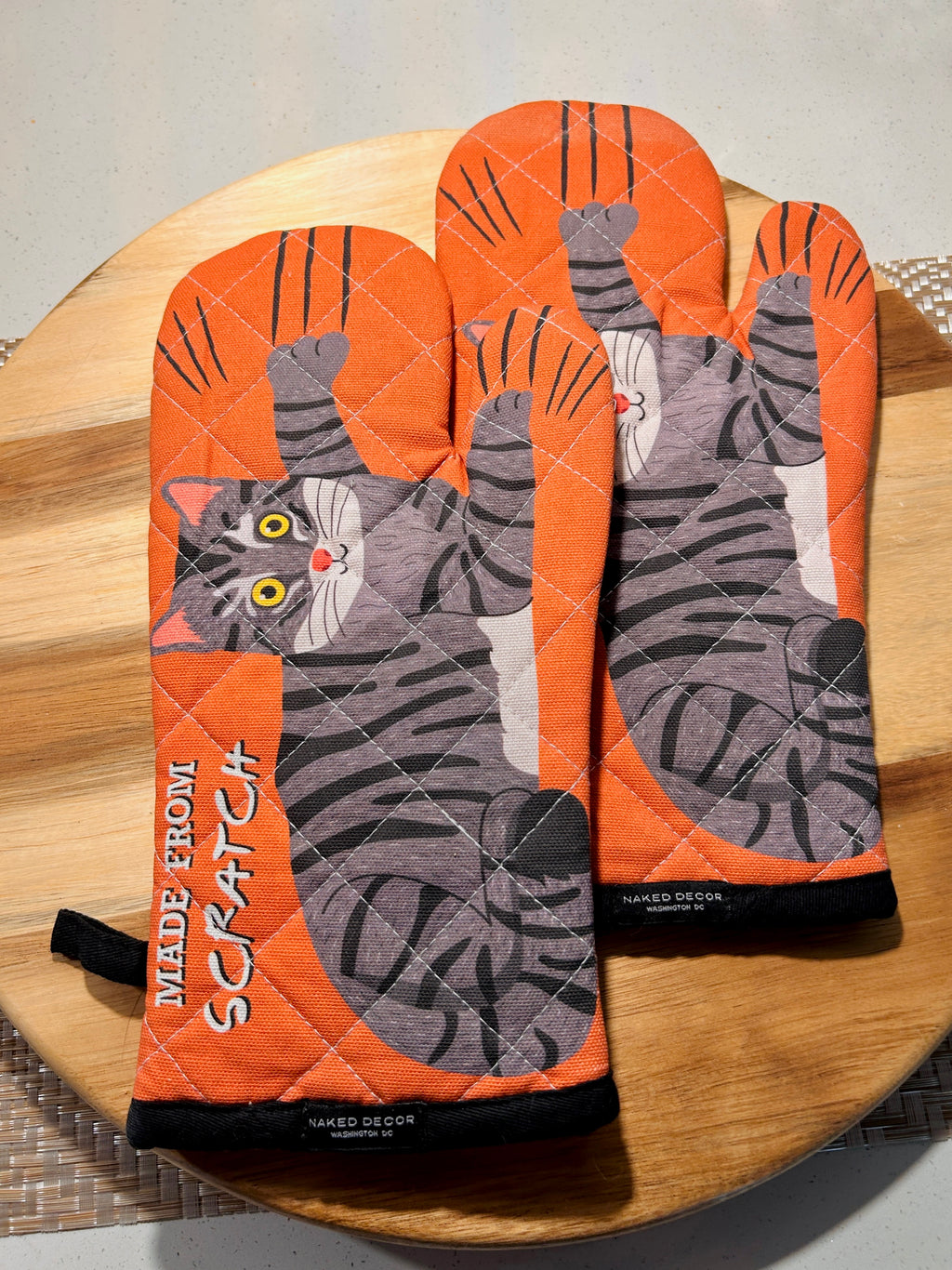 Made From Scratch Gray Tabby Cat Oven Mitt