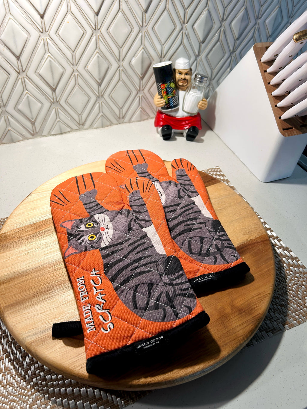 Made From Scratch Gray Tabby Cat Oven Mitt
