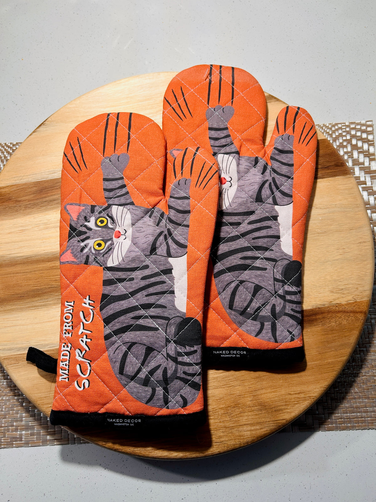 Made From Scratch Gray Tabby Cat Oven Mitt