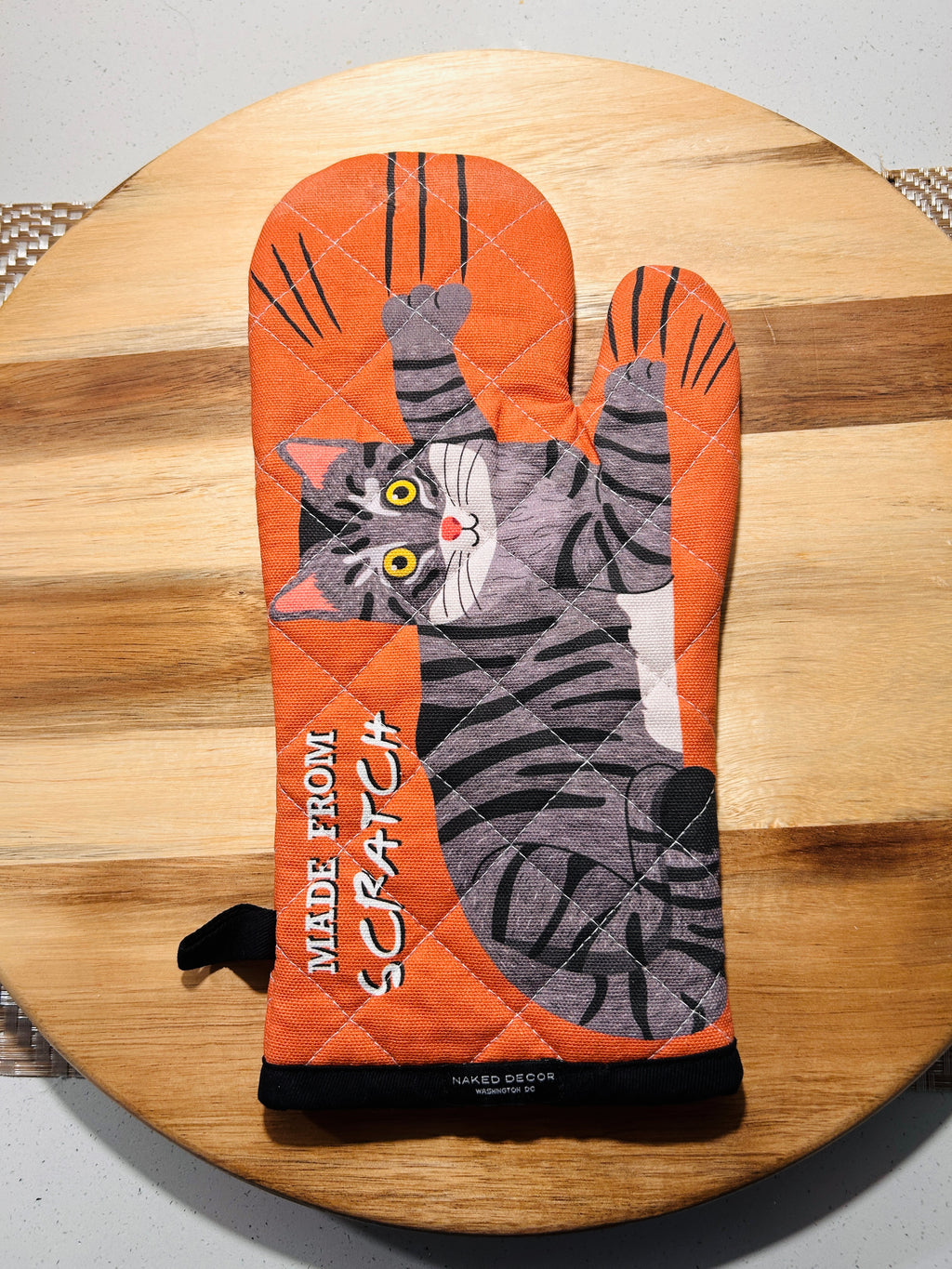 Made From Scratch Gray Tabby Cat Oven Mitt