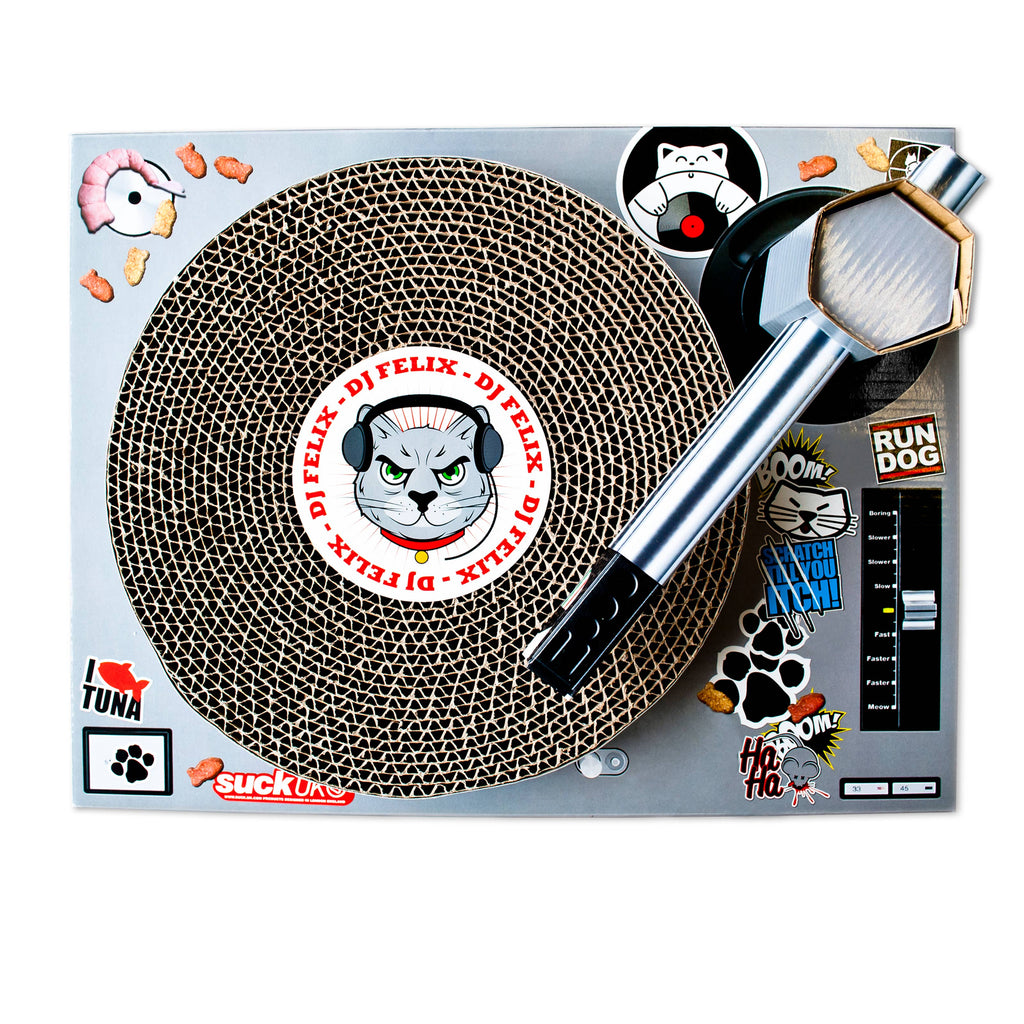 Cat Toy Scratch Turntable - Cardboard DJ scratching deck
