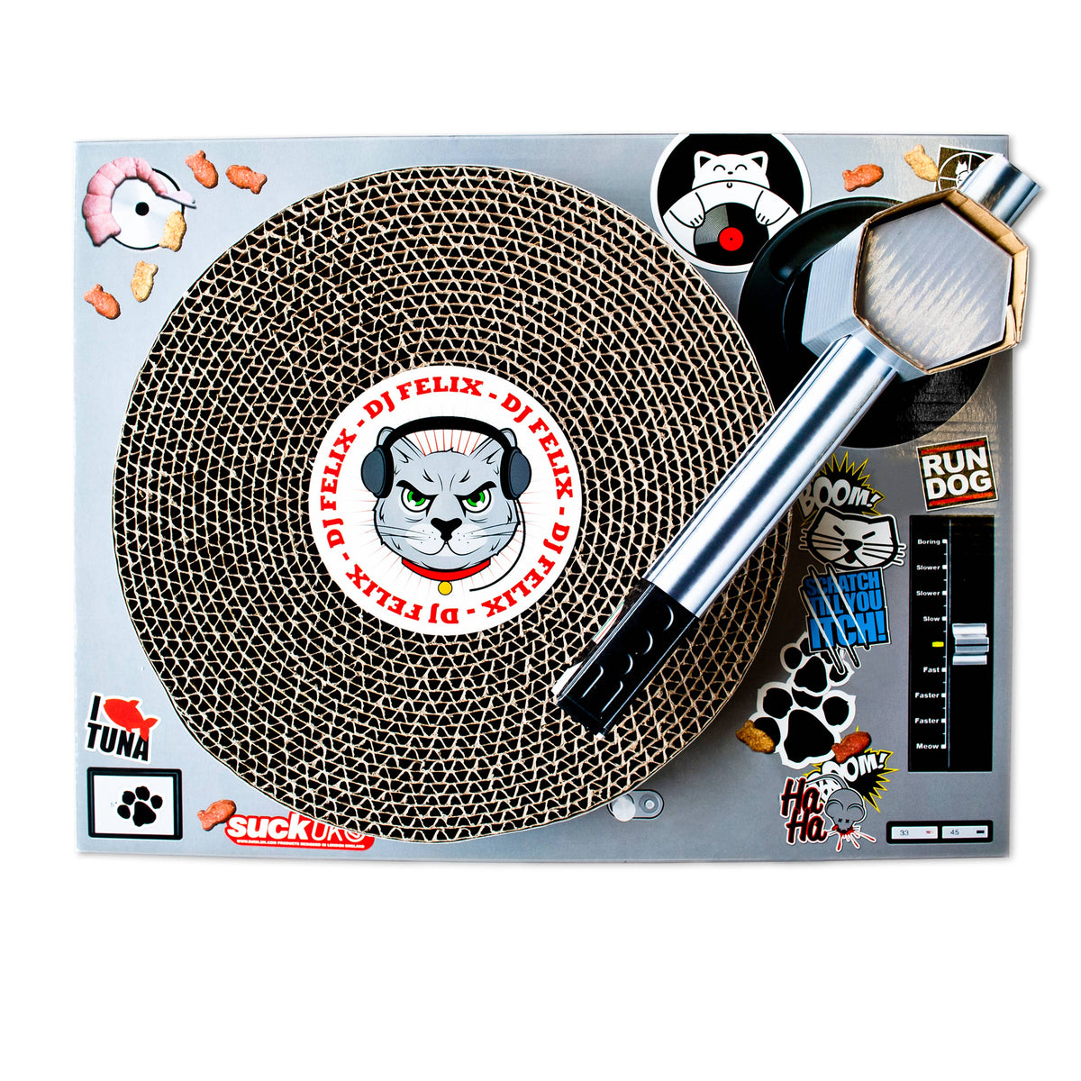 Cat Toy Scratch Turntable - Cardboard DJ scratching deck