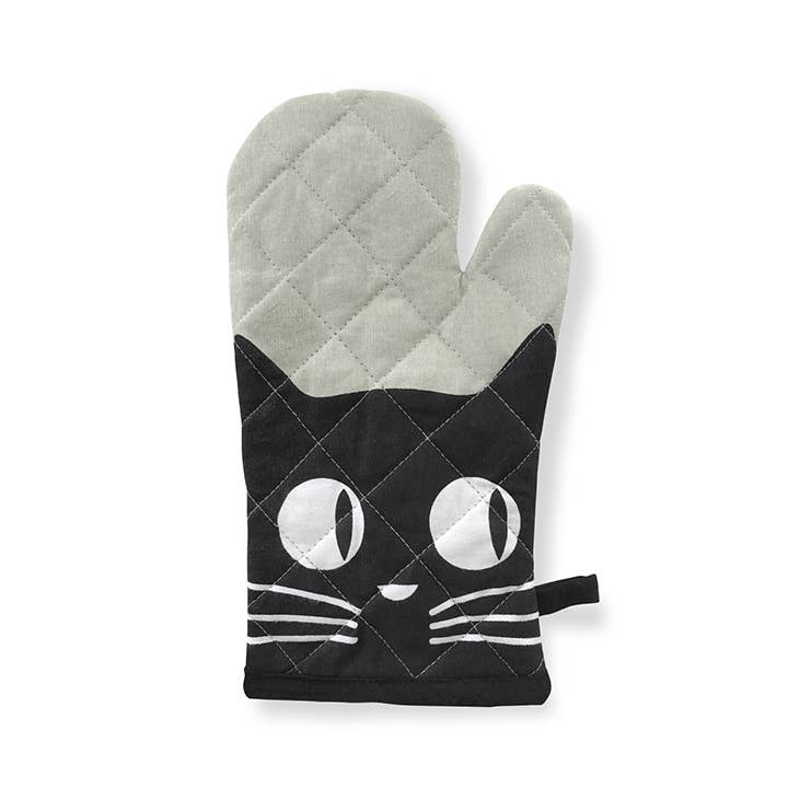 Big Eyes Black Cat Oven Mitt